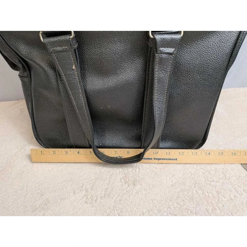 Samsonite Black Pebbled Faux Leather Briefcase Satchel With Lock Key‎
